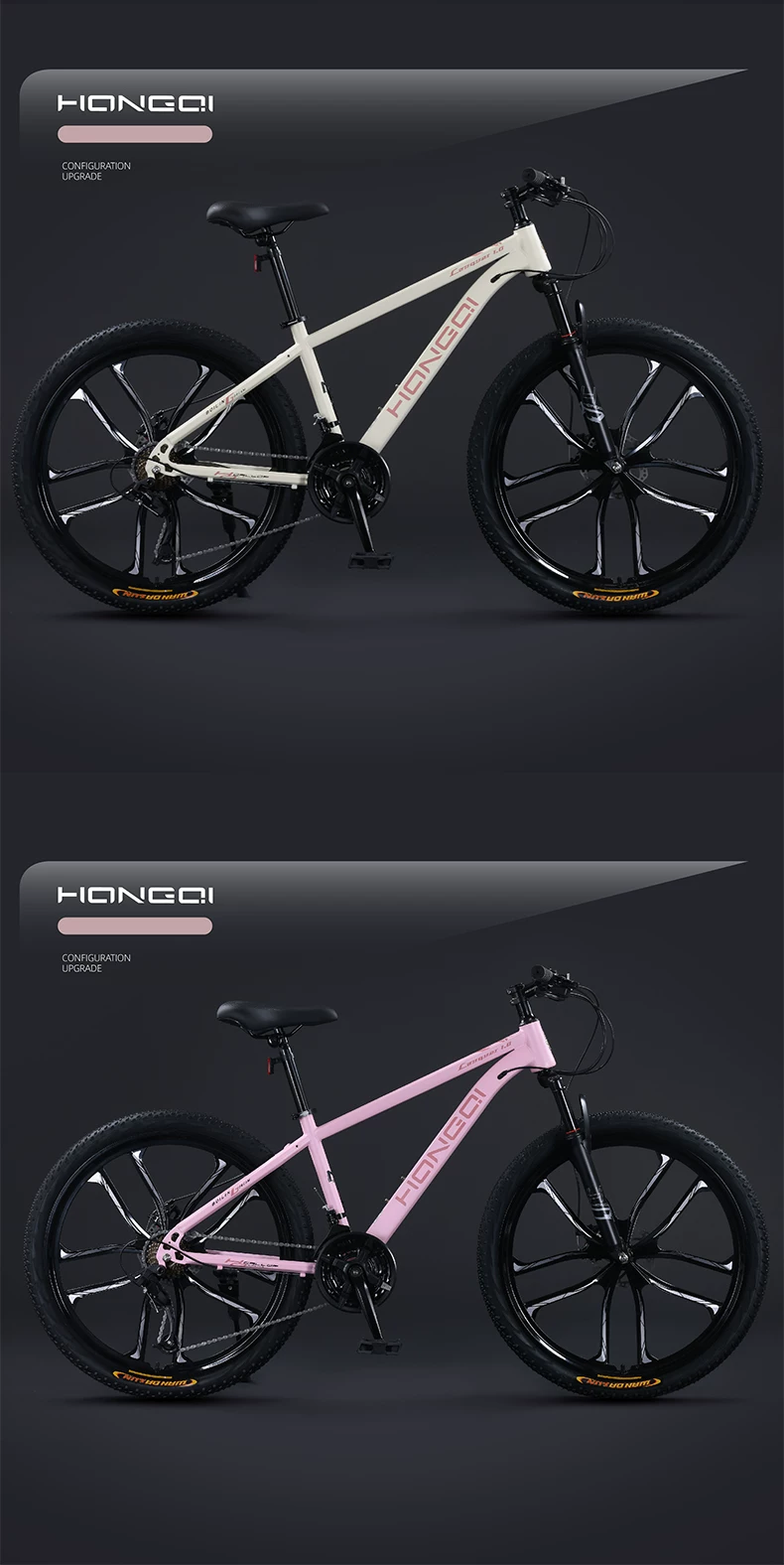 Red Flag Official Flagship Store Mountain Bike Male and Female Adult Off road Variable Speed Highway Purple Tire Youth Bike