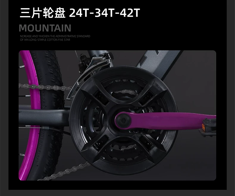 Red Flag Official Flagship Store Aluminum Alloy Mountain Bike Male Adult Off road Variable Speed Highway Purple Matching Youth Bike