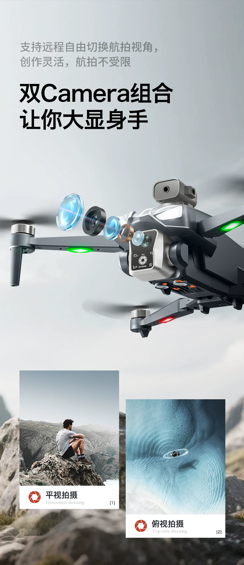 Airdrop large screen GPS return brushless drone intelligent obstacle avoidance high-definition aerial photography electronic speed controller remote control aircraft optical flow D