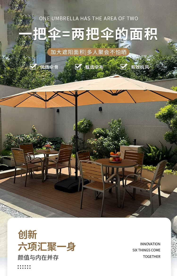 Outdoor Umbrella, Courtyard Umbrella, Sunshade Umbrella, Courtyard Roman Umbrella, Large Sun Umbrella, UV resistant Double Head Design