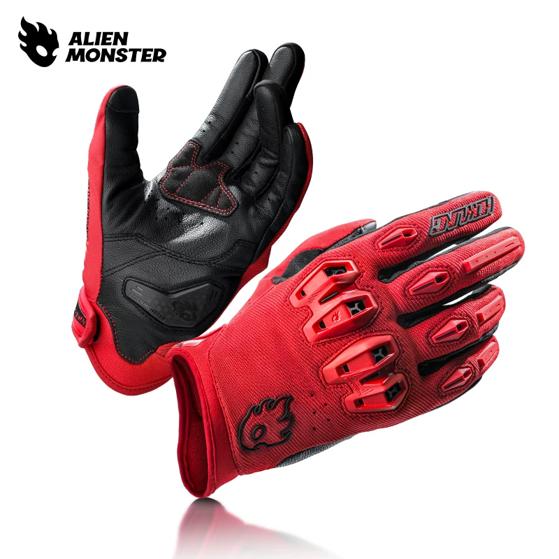 Alien Monster Roaring Gloves Motorcycle Summer Breathable Motorcycle Equipment Men's Four Seasons Riding Touchscreen Leather CE Certification