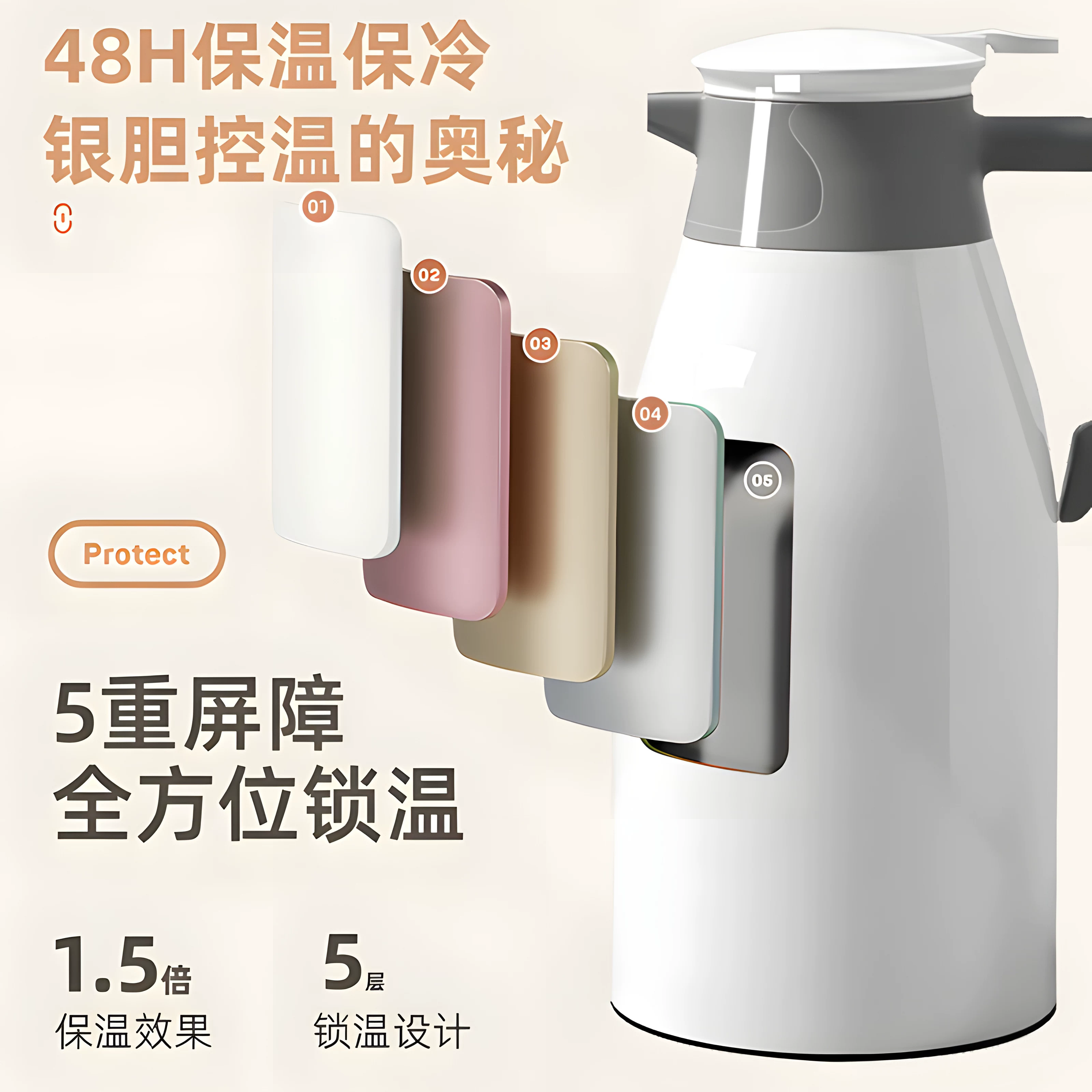 保温水壶大容量暖壶保温壶2025新款家用热水壶保温瓶玻璃内胆暖瓶