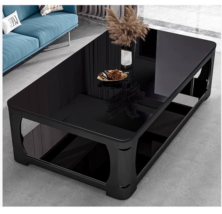 Tea table, living room, small household, simple and modern, resembling marble, tempered glass, rectangular tea table, tea table table