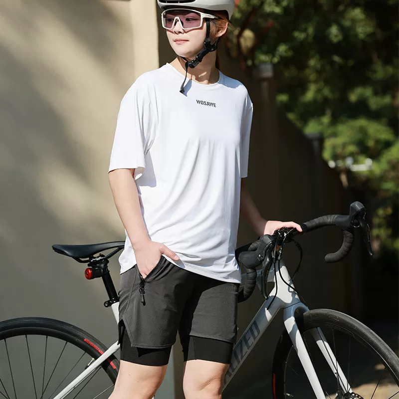 WOSAWE mountain bike riding pants men's silicone pad casual shorts road bike commuting cycling clothes