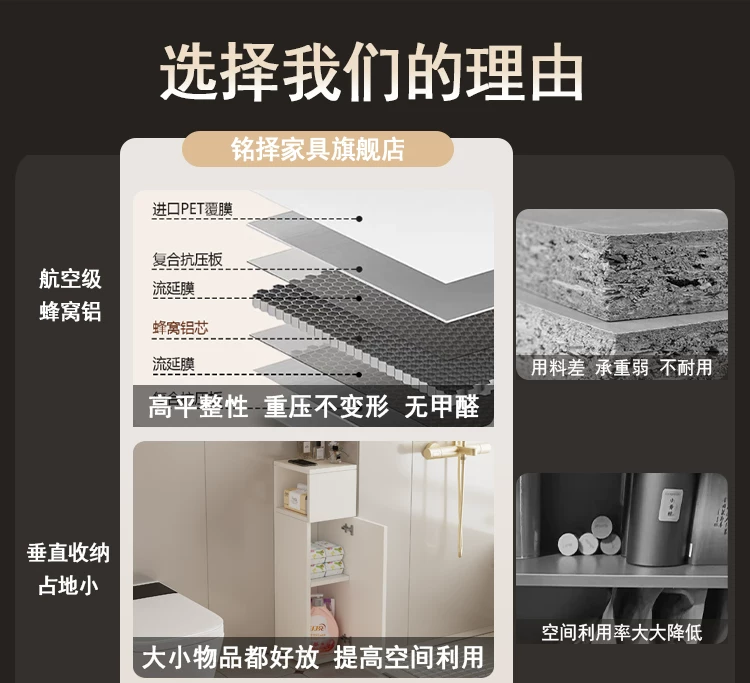 浴室边柜化妆室铝合金收纳柜半墙收纳柜隔断干事分离高柜边柜立柜