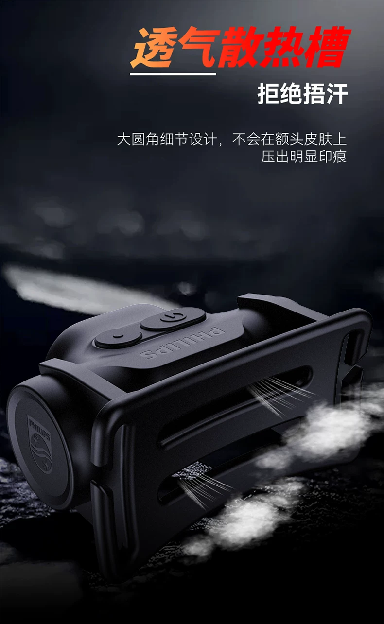Philips Induction Headlamp Fishing Special Strong Night Fishing Headwear Charging Ultra Bright Illumination Long Range Flashlight