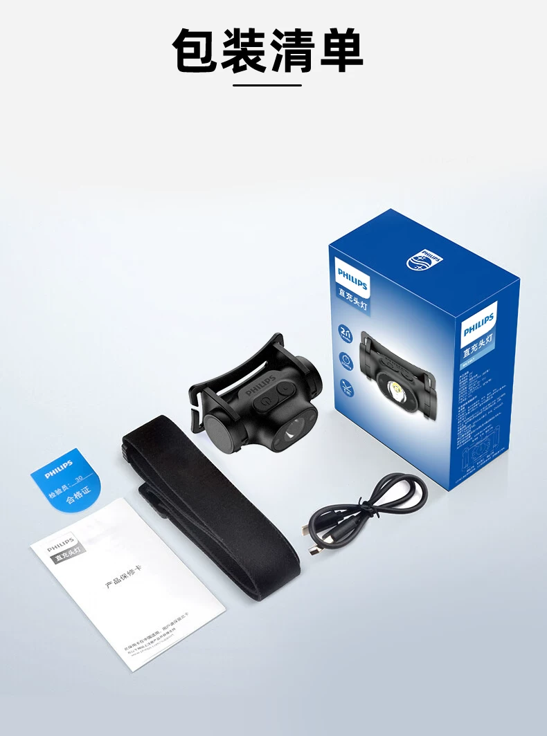 Philips Induction Headlamp Fishing Special Strong Night Fishing Headwear Charging Ultra Bright Illumination Long Range Flashlight