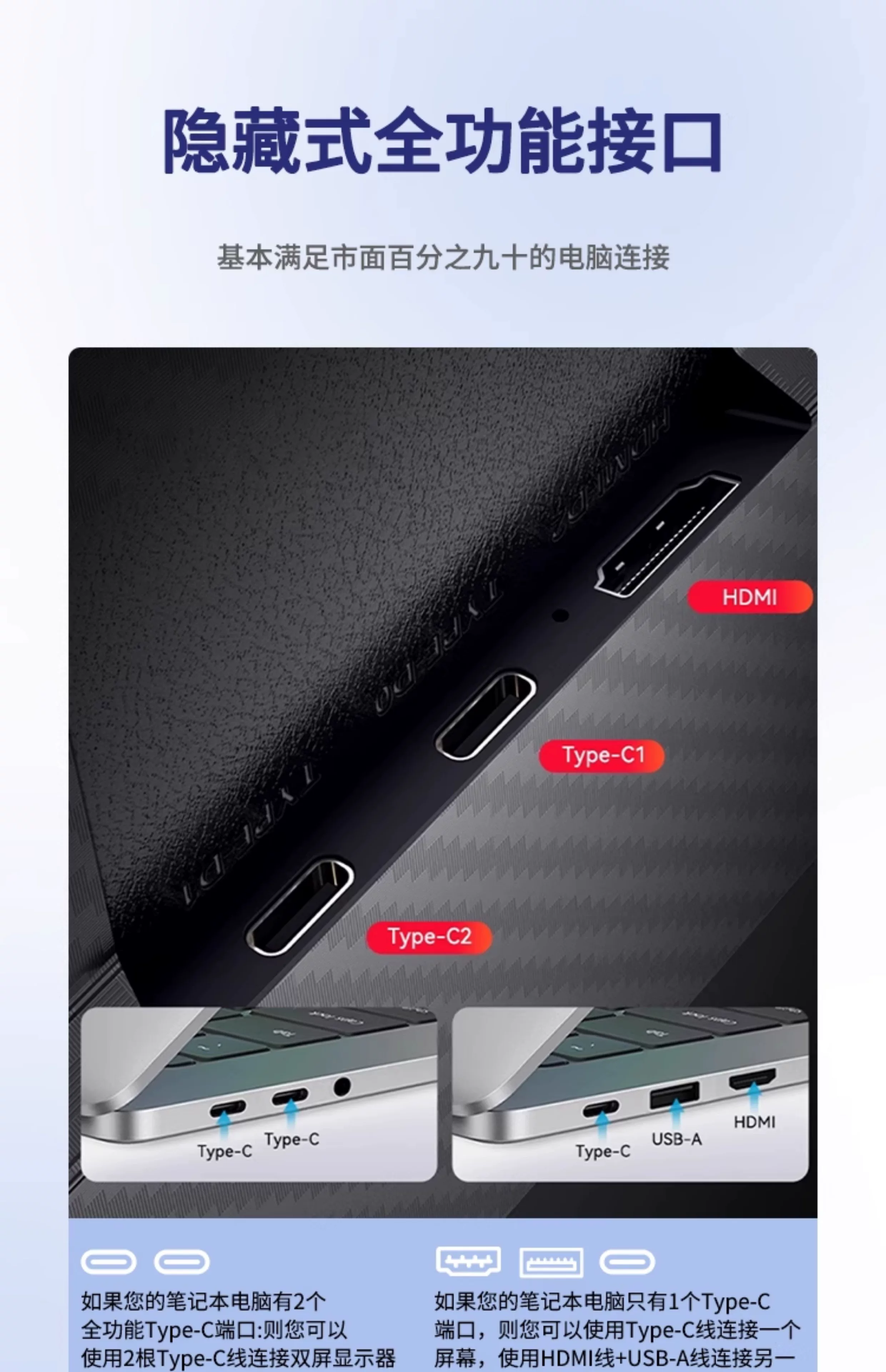 LAPTOMO notebook expansion screen dual screen convenient display triple screen folding expansion computer with multiple secondary screens
