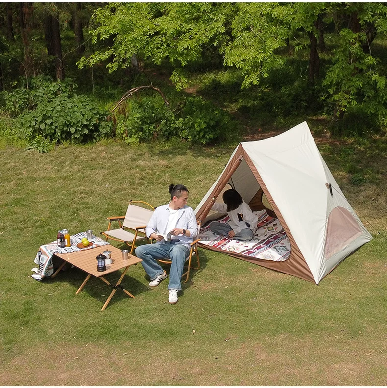 Automatic one click opening and closing triangular tent, outdoor portable folding park camping, sunshade camping equipment, picnic tent