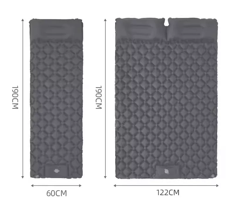 Outdoor ultra light inflatable mattress with foot cushion, outdoor tent sleeping pad, portable hiking camping single air mattress