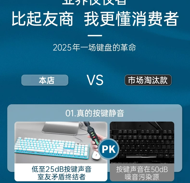 Silent keyboard, wired desktop computer, universal laptop, female office game, e-sports specific mouse set