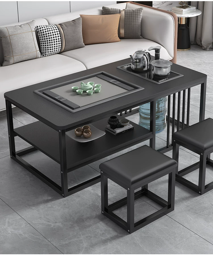 Tea table, living room, simple modern home, office, Kung Fu tea table, tea set, complete set of simple tea making, integrated table