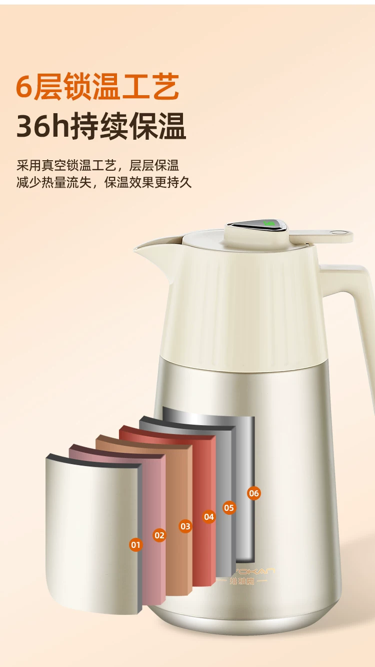 Household 316 stainless steel large capacity warm water kettle, dormitory hot water kettle, student hot water bottle, warm water bottle