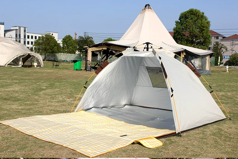 Fully automatic outdoor beach tent for 3-4 people for outdoor fishing, camping, rain protection, sun protection, park outings, portable folding