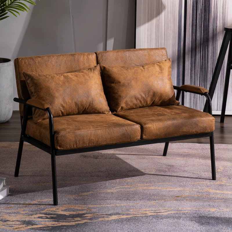 Nordic minimalist fabric sofa, living room, small unit, wrought iron, single, double, bedroom, women's simple, light luxury chair, industrial style