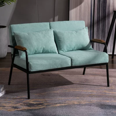 Nordic minimalist fabric sofa, living room, small unit, wrought iron, single, double, bedroom, women's simple, light luxury chair, industrial style