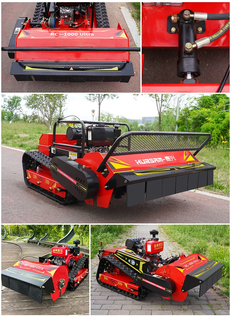 Remote control lawn mower, orchard track type weeding machine, lawn trimmer, garden all terrain land reclamation and grass breaking machine