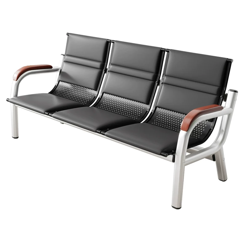 Office sofa, coffee table combination, reception room, simple three person seat, iron frame, long chair, iron art waiting sofa chair
