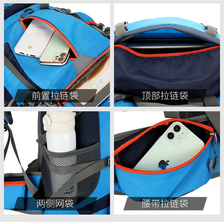 60+5L Professional Outdoor Mountaineering Large Capacity Lightweight Travel Hiking Backpack Waterproof Camping Backpack