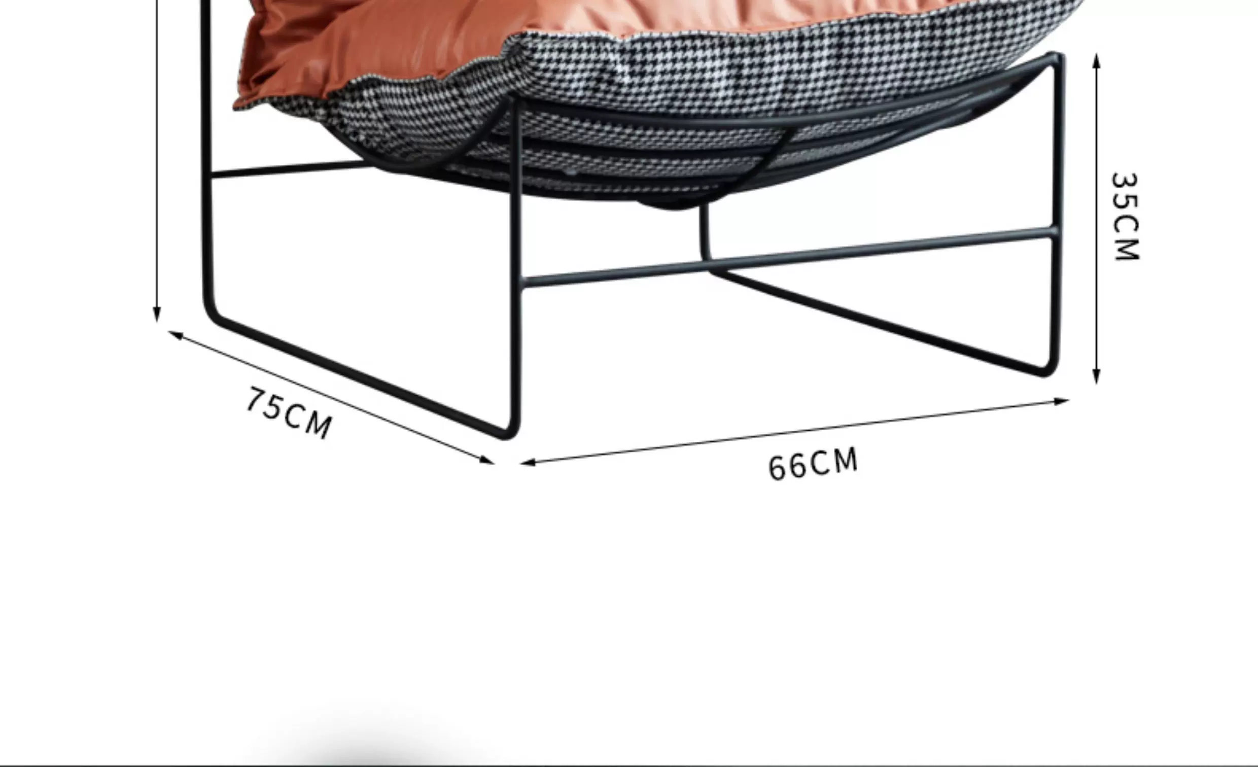 Nordic Leisure Living Room Fabric Sofa Tea Table Internet Celebrity Bedroom Balcony Single Leisure Chair Iron Art Lazy Sofa Chair