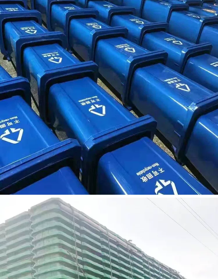 Lanjing outdoor garbage bin 240L capacity trailer classification with cover commercial 120 community outdoor large sanitation box