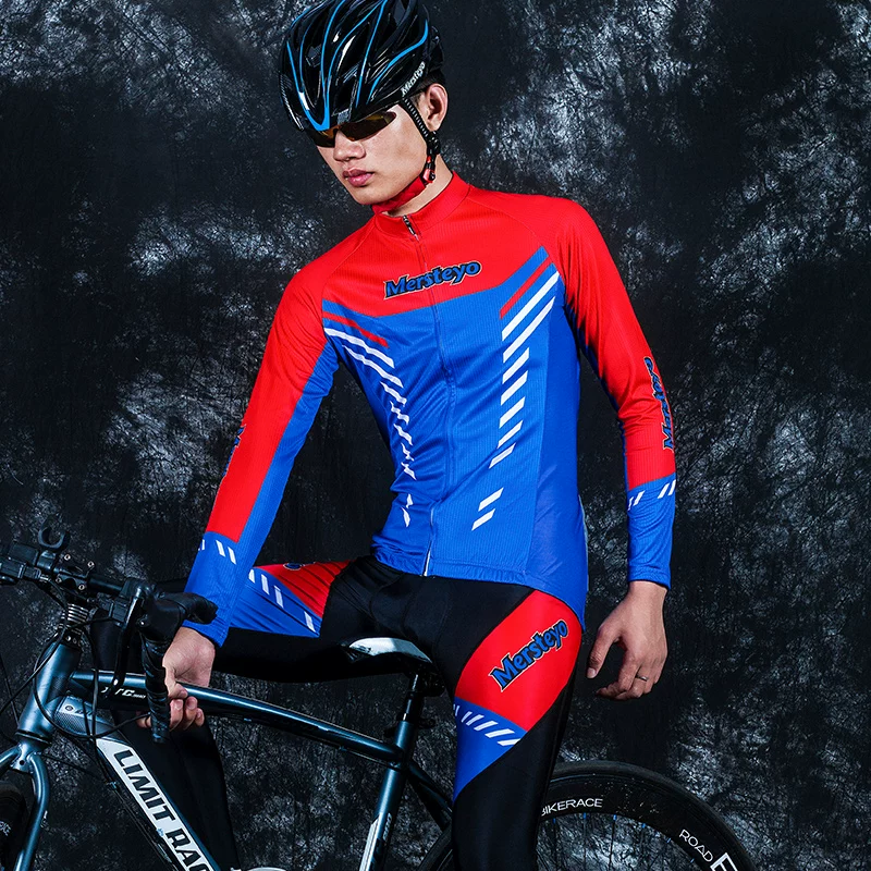 Cycling Clothes Summer Spring and Autumn Long Sleeve Men's Set Mountaineering Bike Clothing Bicycle Clothes Road Bike Equipment Complete Set