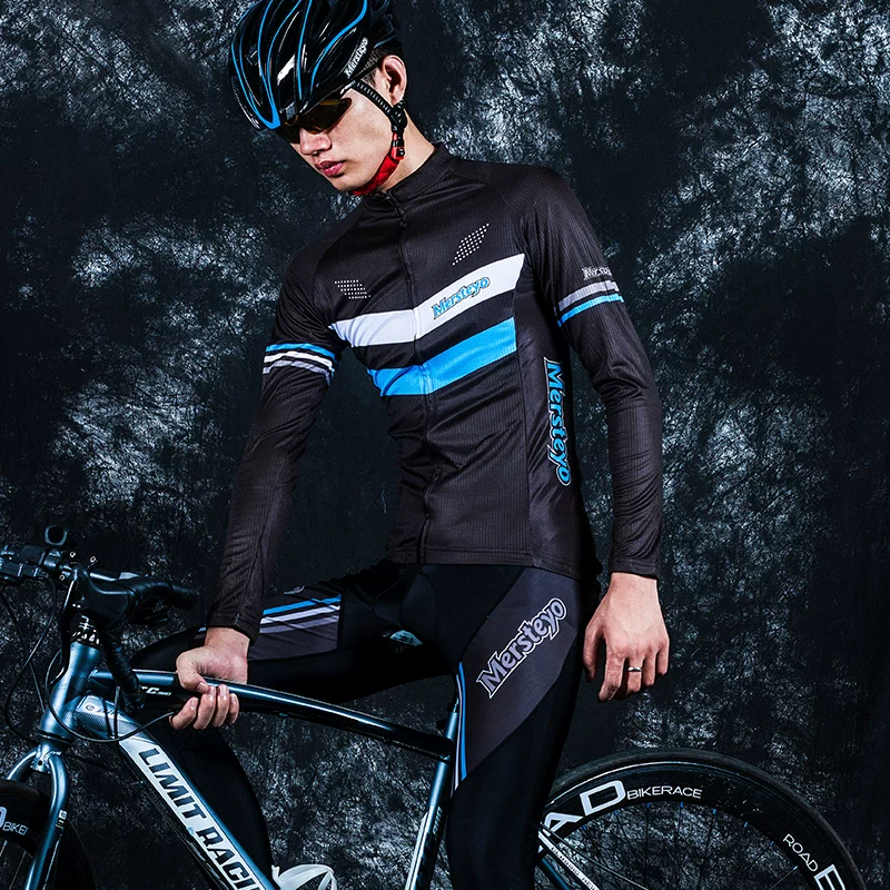 Cycling Clothes Summer Spring and Autumn Long Sleeve Men's Set Mountaineering Bike Clothing Bicycle Clothes Road Bike Equipment Complete Set