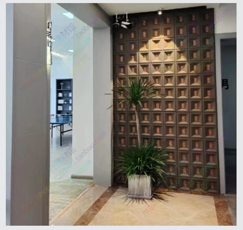 Lightweight hollow brick, PU cement component brick, nine grid art decoration wall, internet famous partition background, hollow porous brick