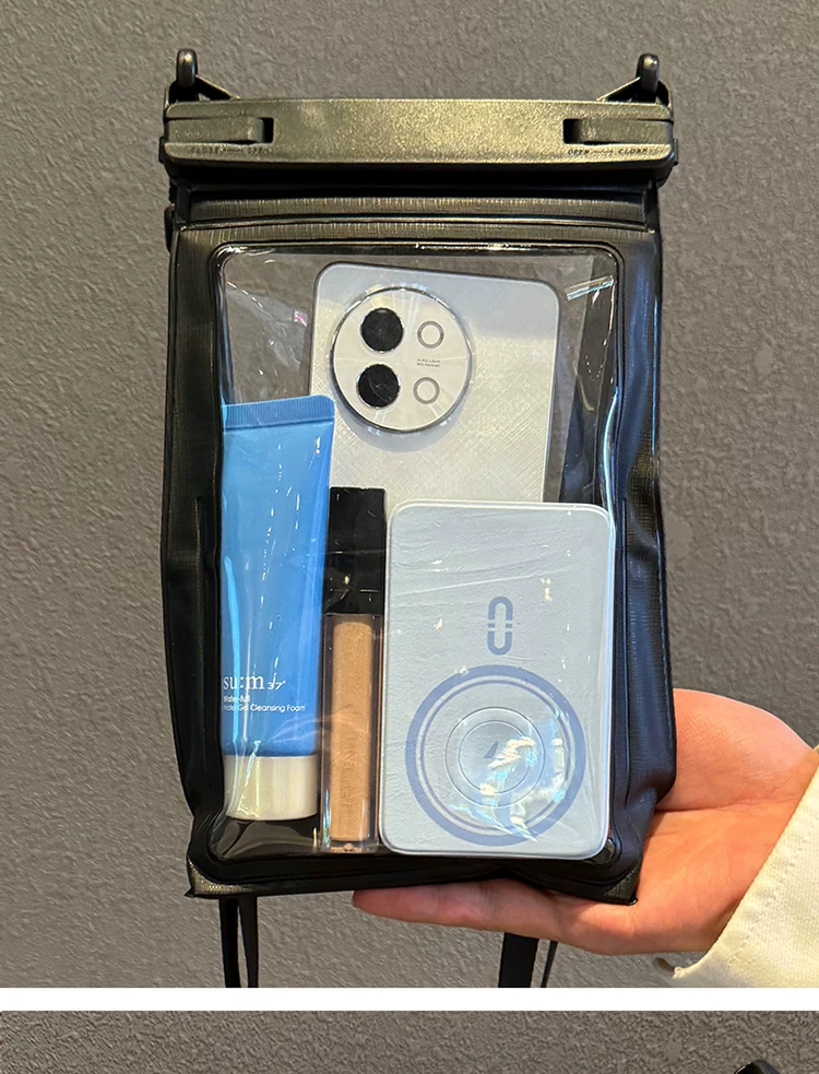 Large capacity waterproof phone bag with touch screen, photo crossbody bag, beach swimming and diving sealing cover, drifting equipment