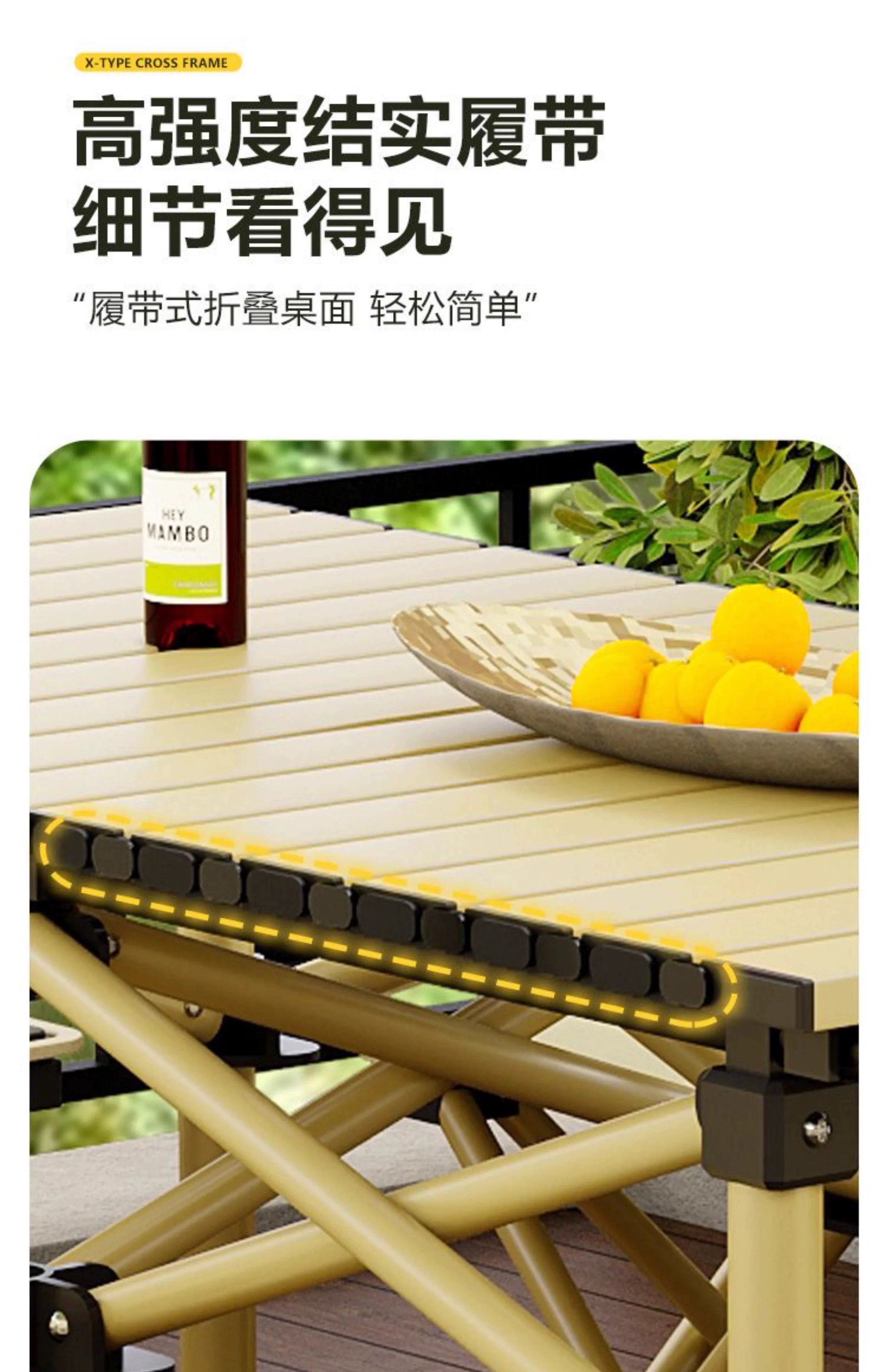 Outdoor Folding Table and Chair Camping Picnic Storage Portable Five Piece Set Multi purpose Family Lazy Table and Chair Folding Table