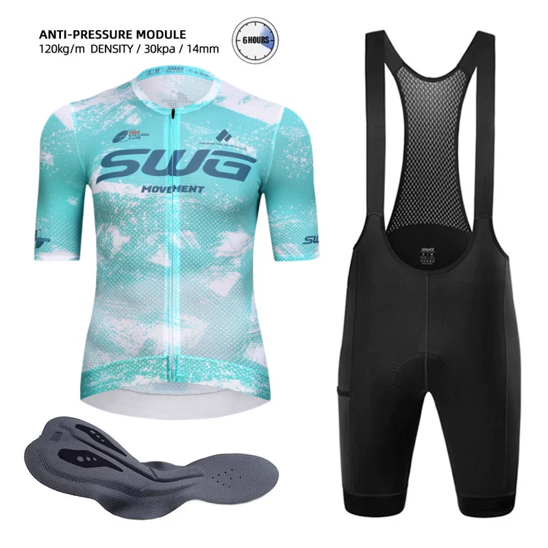 SWG Mingsheng exclusive summer short sleeved cycling suit for men, breathable and quick drying road cycling professional cycling suit