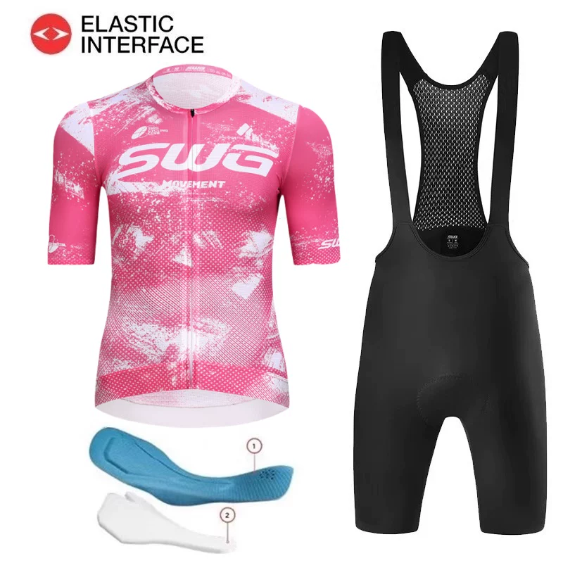 SWG Mingsheng exclusive summer short sleeved cycling suit for men, breathable and quick drying road cycling professional cycling suit
