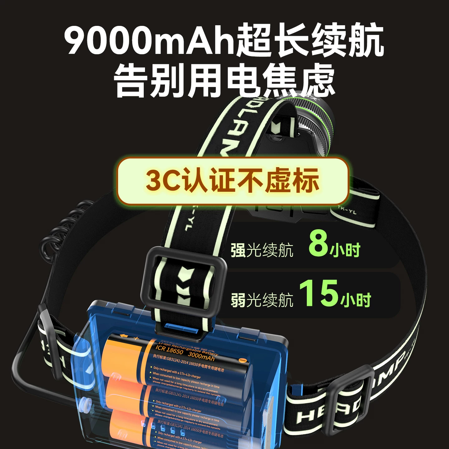 Mingjiu headlamp 2026 new strong light ultra bright head mounted outdoor hiking and fishing sensing ultra long endurance lighting lamp