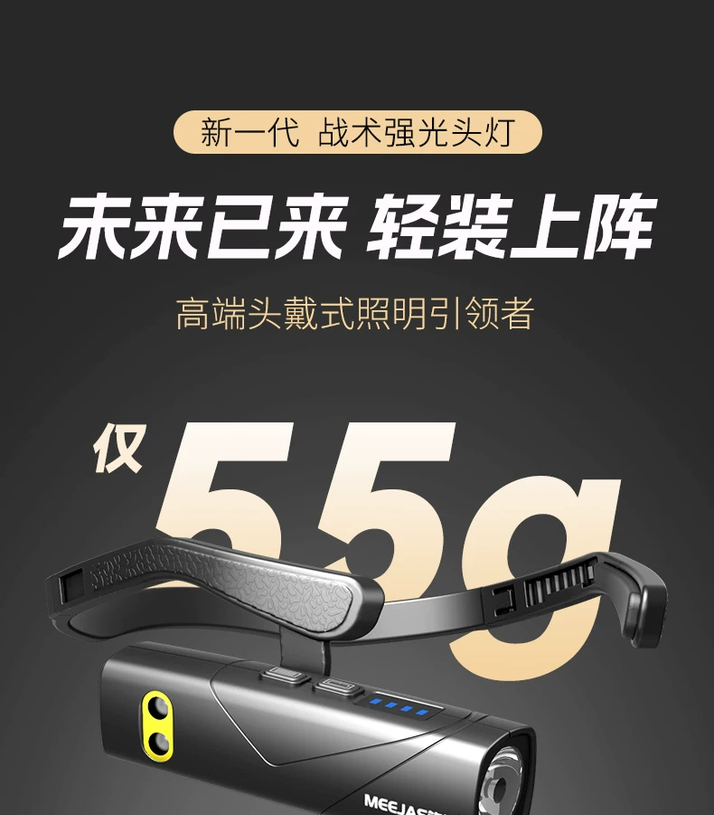 Mingjiu 2025 New Headlights with Strong Light Charging and Ultra Bright Night Fishing Special Outdoor Mountaineering Ear Head Mounted Lighting