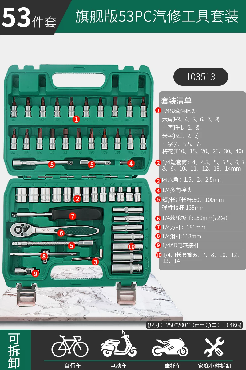 Taiwan made ratchet wrench combination new energy vehicle special socket repair tool set 4S store recommends CR-V material