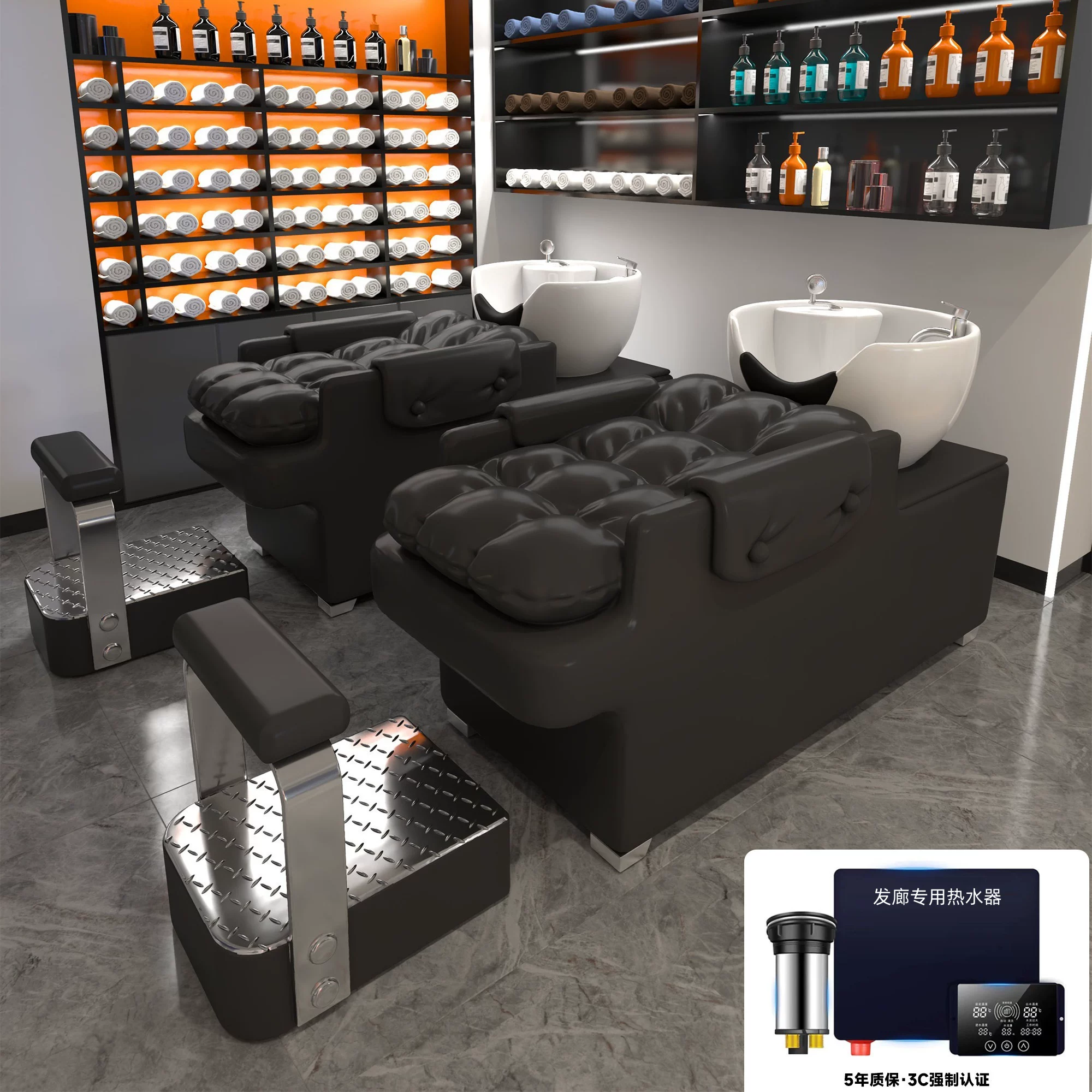 New ceramic basin hair salon hair washing bed semi lying flushing bed hair salon bed internet famous high-end hair washing bed