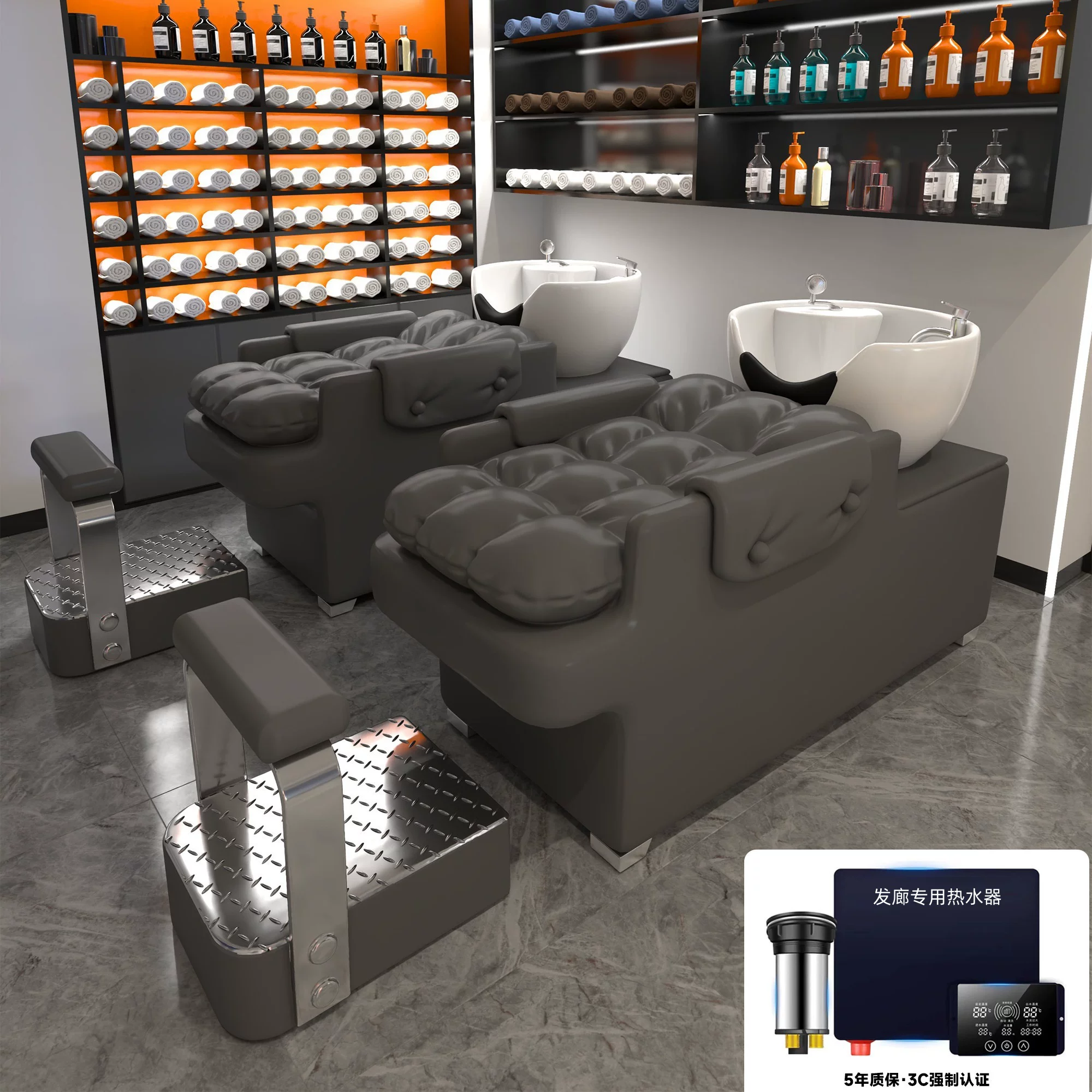New ceramic basin hair salon hair washing bed semi lying flushing bed hair salon bed internet famous high-end hair washing bed