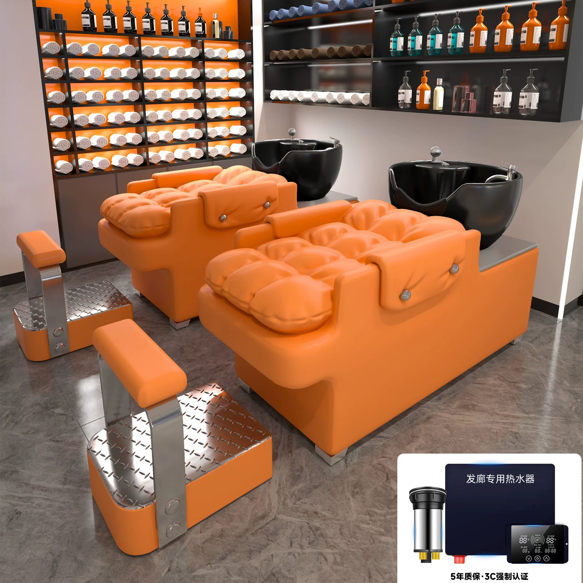 New ceramic basin hair salon hair washing bed semi lying flushing bed hair salon bed internet famous high-end hair washing bed