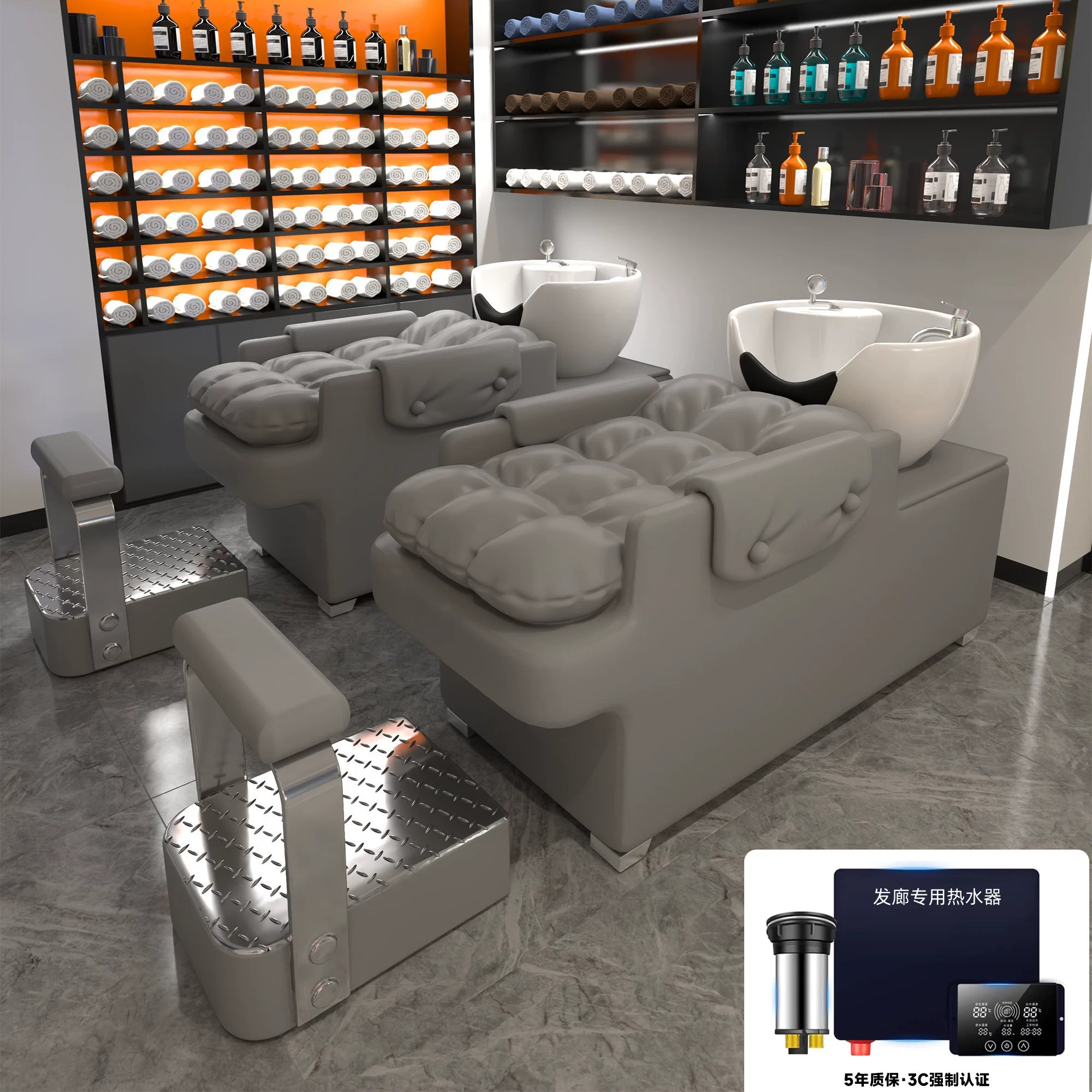 New ceramic basin hair salon hair washing bed semi lying flushing bed hair salon bed internet famous high-end hair washing bed