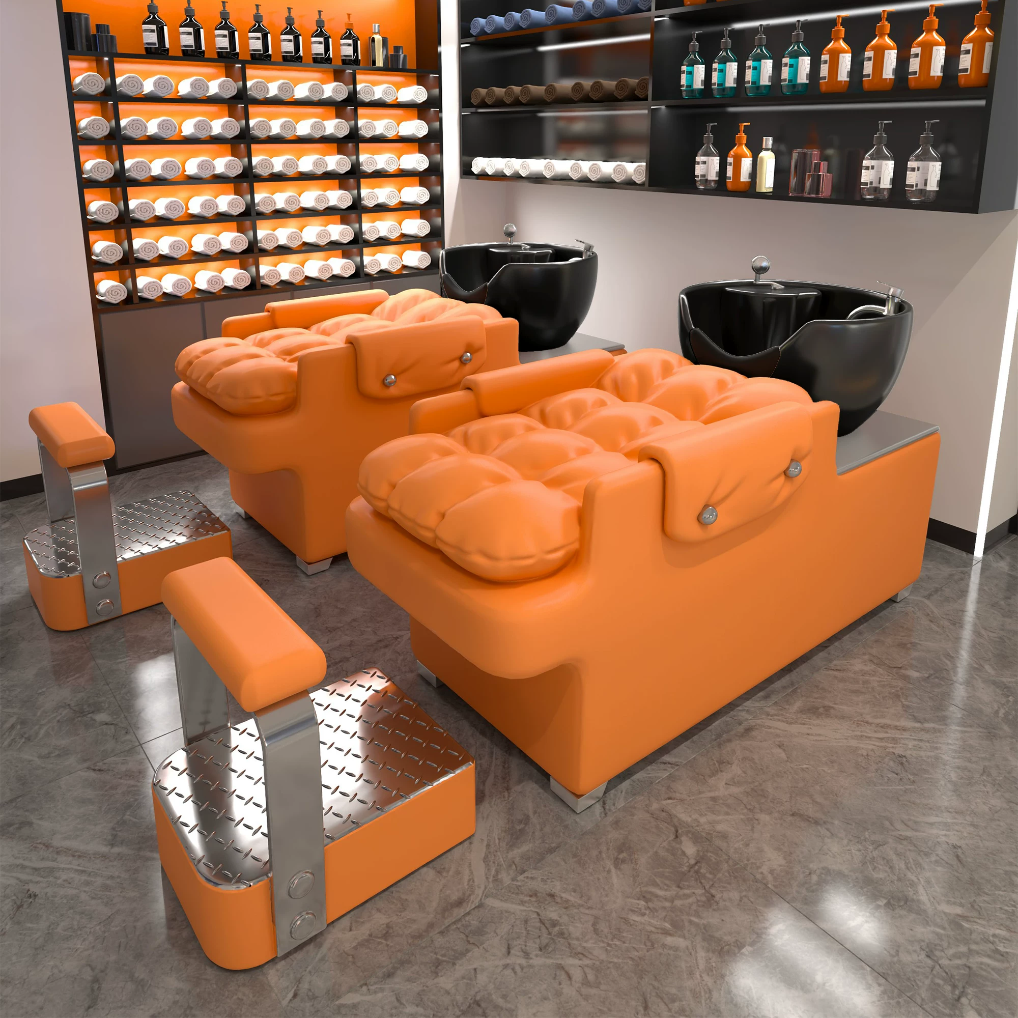 New ceramic basin hair salon hair washing bed semi lying flushing bed hair salon bed internet famous high-end hair washing bed