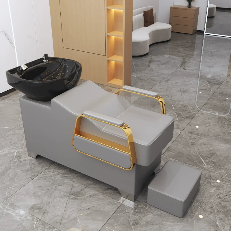 Free shipping hair salon special flushing bed manufacturer direct sales hair salon shampoo bed new semi lying shampoo bed