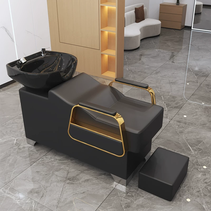 Free shipping hair salon special flushing bed manufacturer direct sales hair salon shampoo bed new semi lying shampoo bed