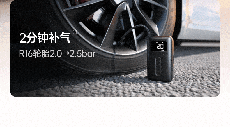 Green Union Portable Car Electric Inflator Pump Bicycle Inflator Pump Can Measure Tire Pressure Display Inflator Treasure