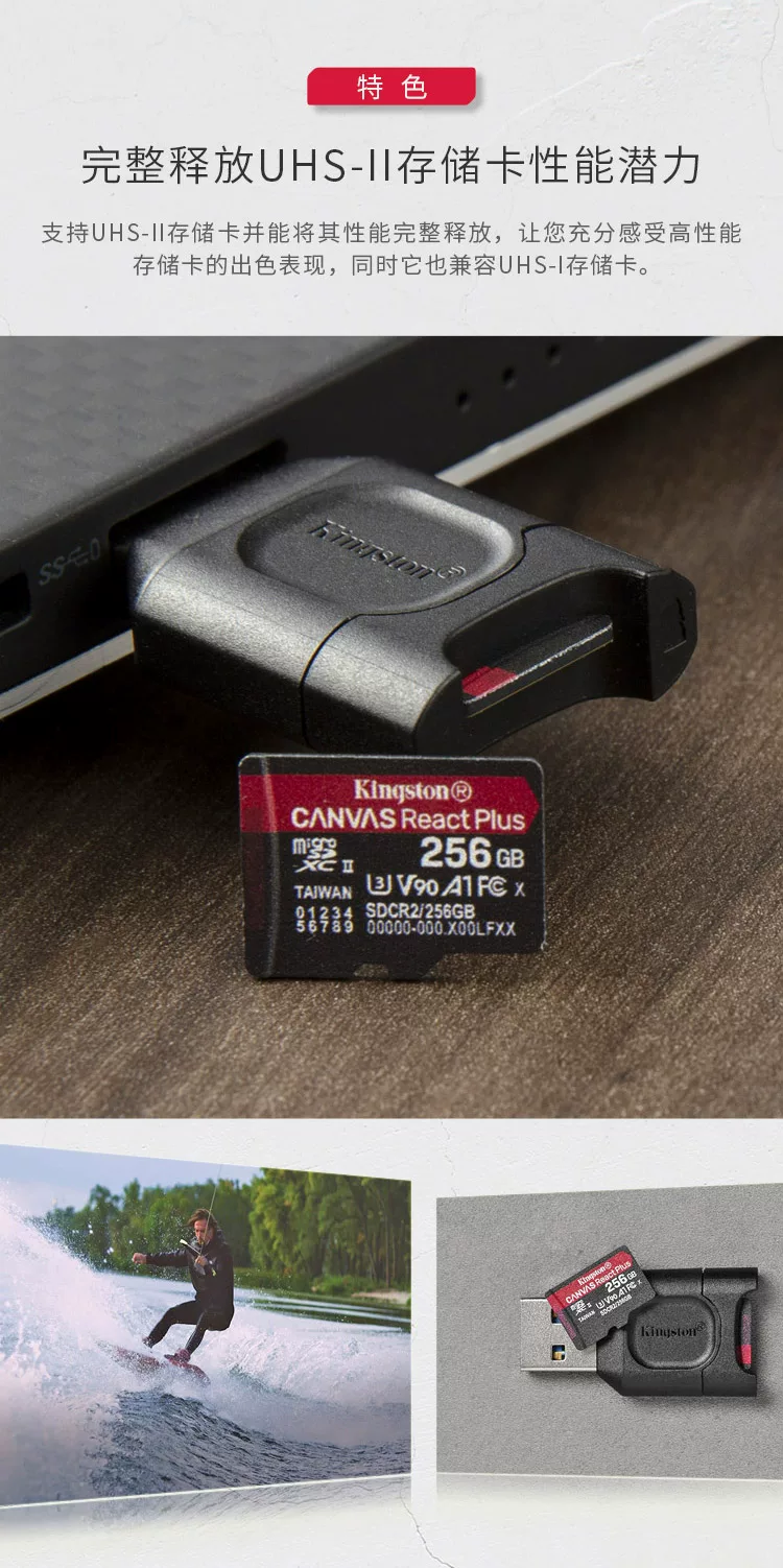Kingston MLPM Fashion Portable Card Reader TF Card USB3.2 High Speed Reading High Performance Memory Card Partner