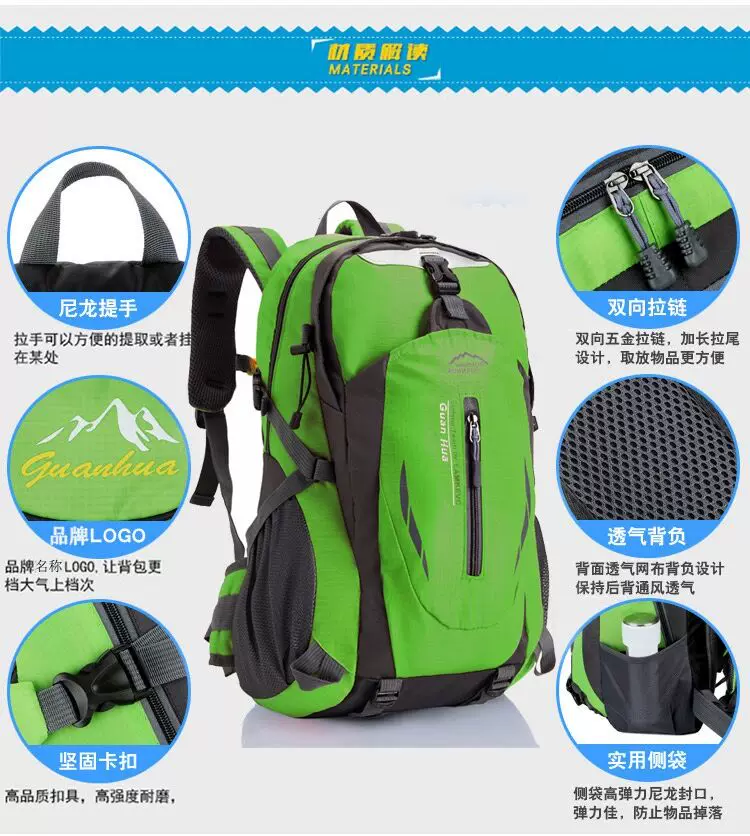 Outdoor hiking bag 40L large capacity lightweight travel backpack for men and women, waterproof riding backpack, backpack