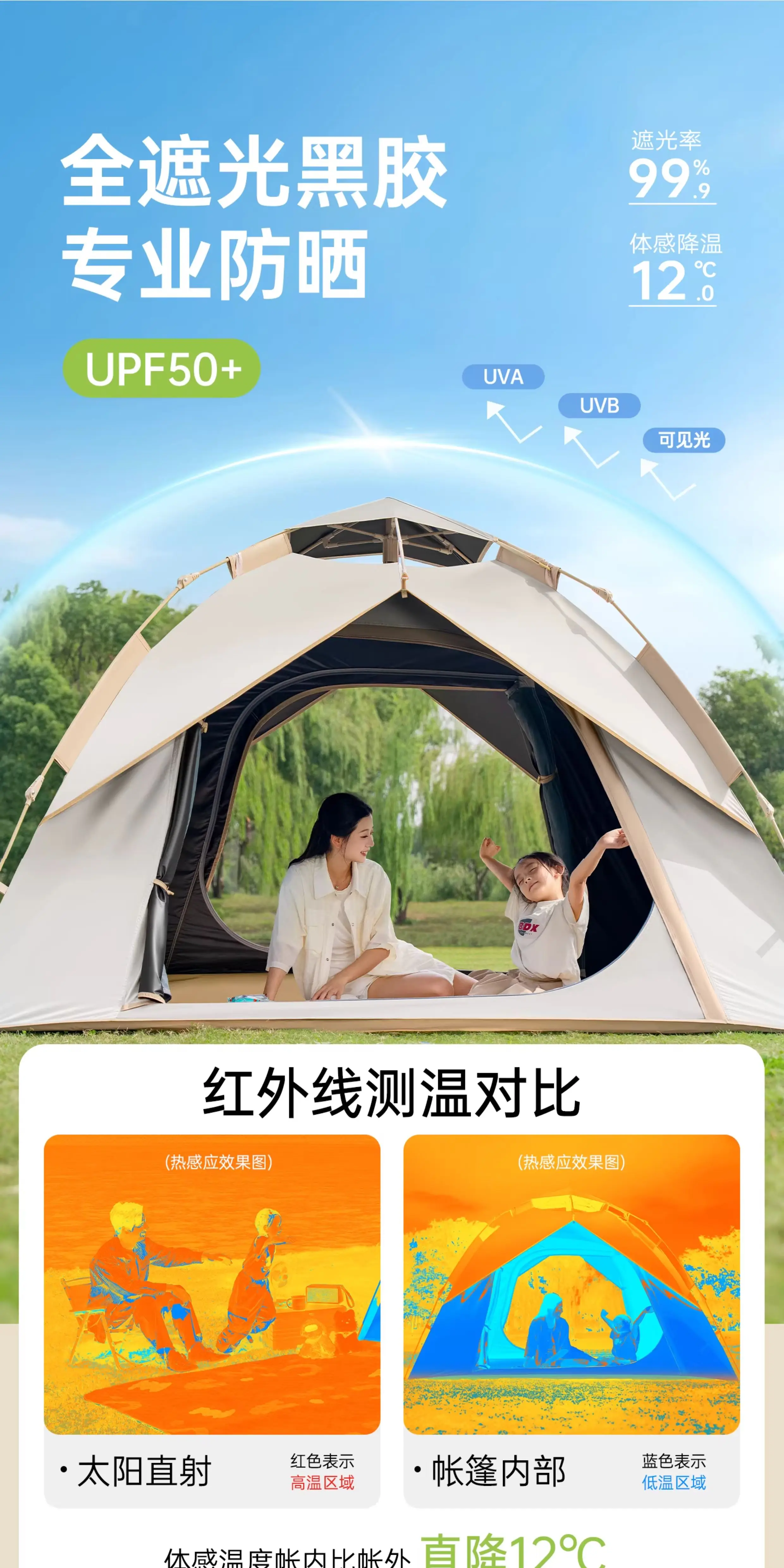 Primitive person automatic quick opening tent for three seasons, with double person rain and moisture resistance, no need to set up camping tent combination