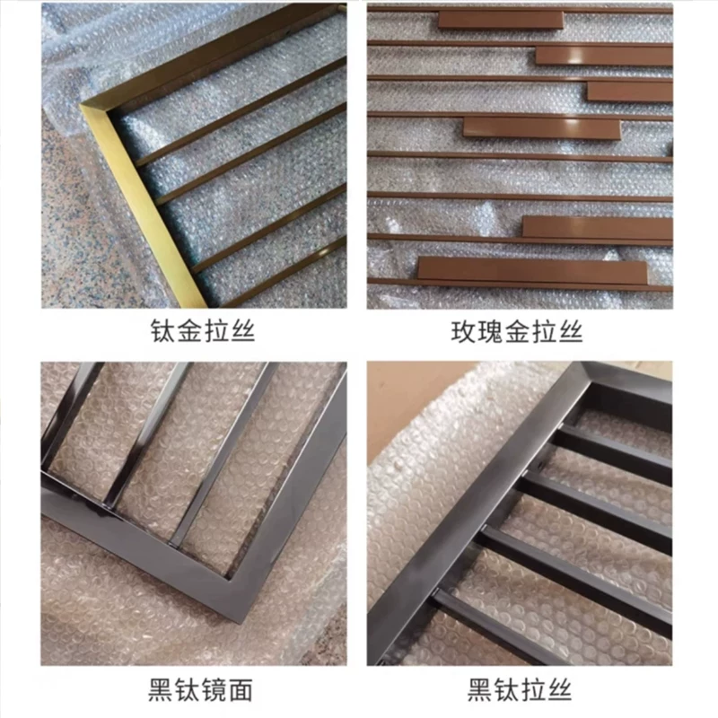 现代轻奢长虹玻璃屏风隔断 客厅玄关用金属玻璃屏风架 支持尺寸客制