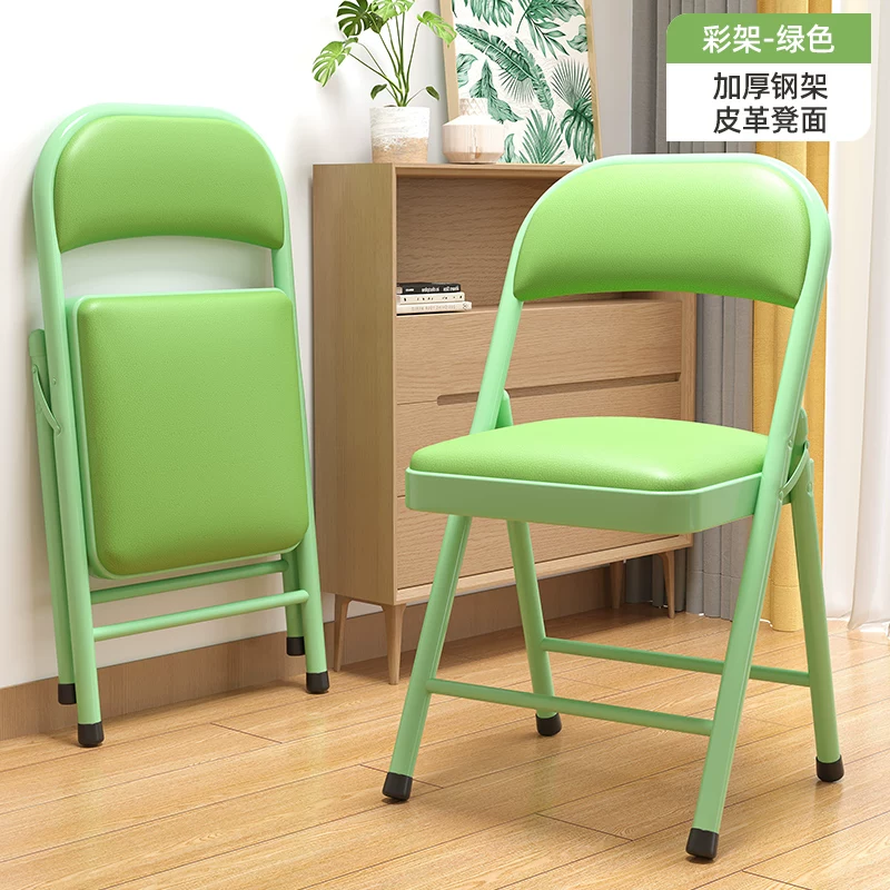 Simple stool, backrest chair, household folding chair, portable computer chair, training conference chair, dining chair, dormitory office chair