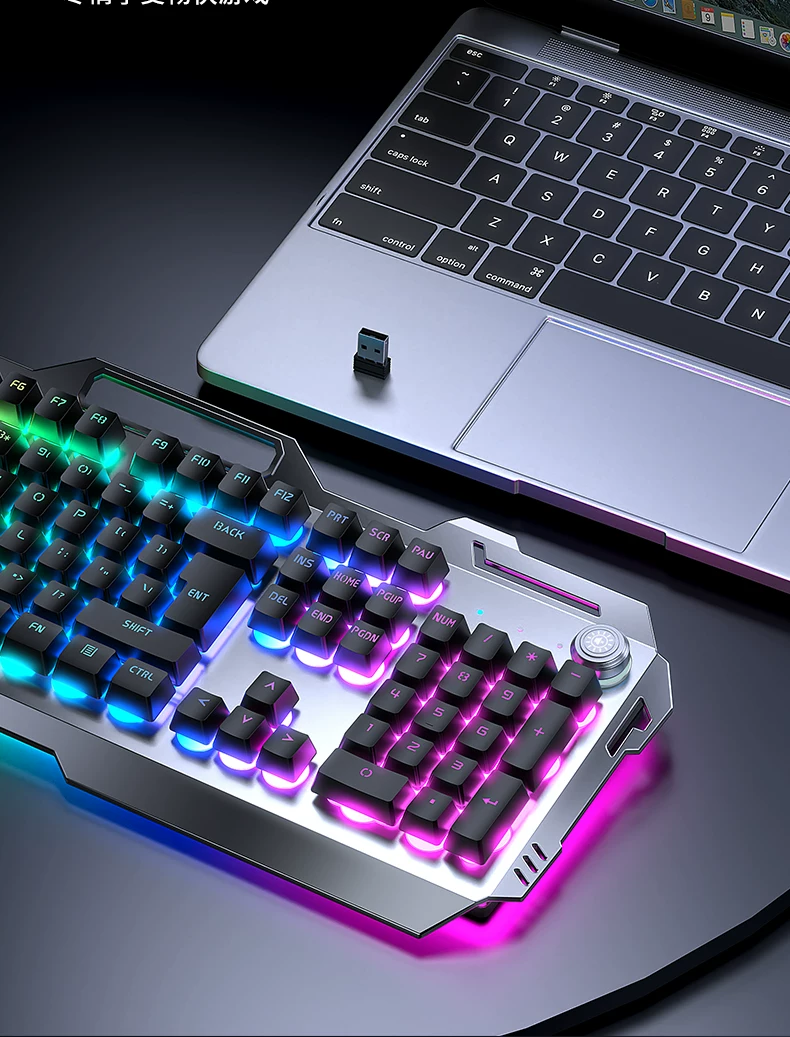Three piece set of keyboard and mouse for e-sports games, with a mechanical feel, wireless cable, keyboard and mouse for the front runner