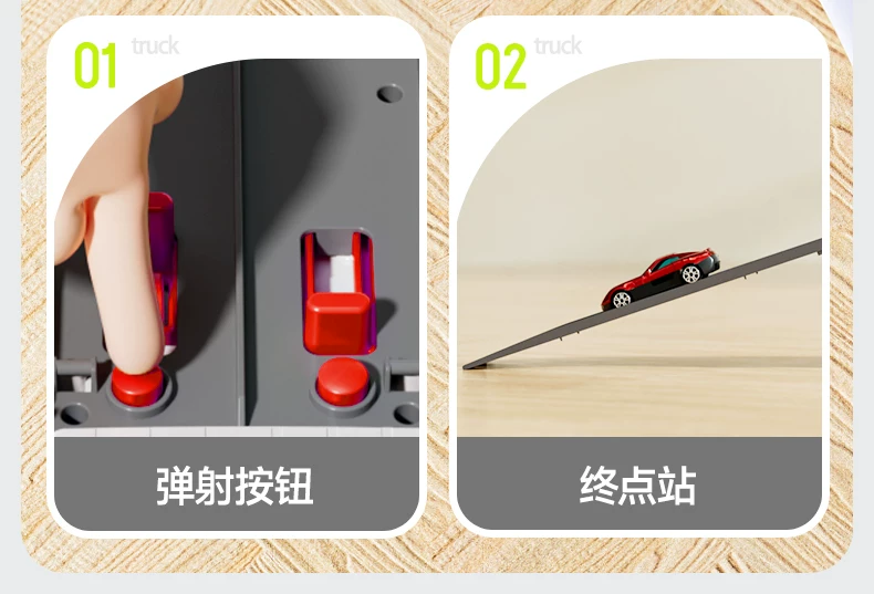 Children's deformation catapult, large truck, rail transport vehicle, cargo toy, alloy car, tow, 2-year-old and 3-year-old boys, parking lot